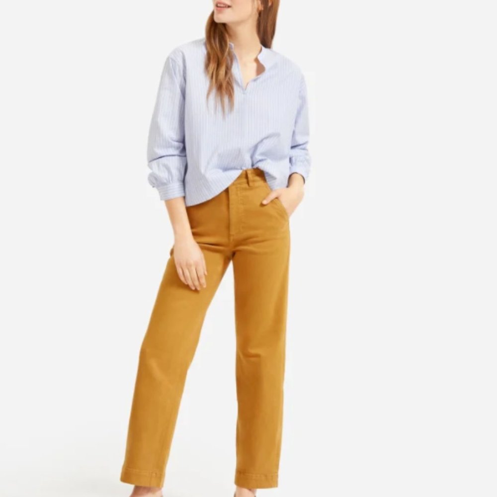 Everlane Straight Leg Pant in Golden Brown